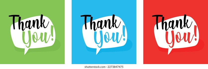Thank you on speech bubble