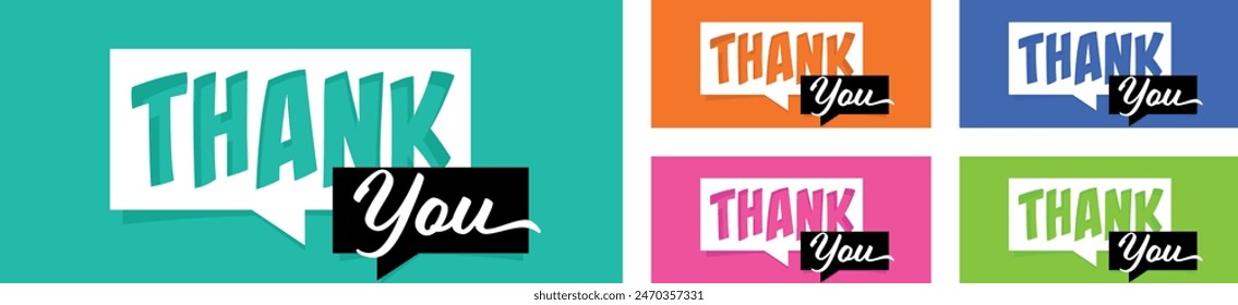 Thank you on speech bubble
