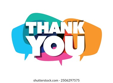 Thank you on speech bubble