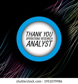 thank you Operations Research Analyst . Geometric design suitable for greeting card poster and banner