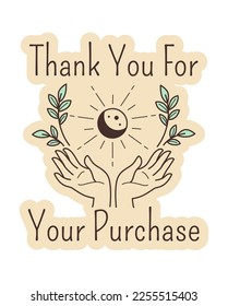 Thank you for order, isolated icon expressing gratitude and appreciation to client and customer of shop or store. Loyalty and thanks. Label or emblem for product package. Vector in flat style