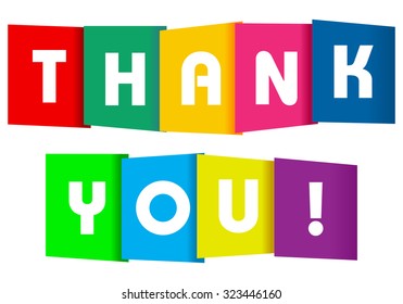 Thank you paper text on a white background.