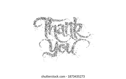 Thank You Particle Hand lettering typographical vector Design.