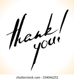 Thank You pen calligraphy. Hand lettering vector illustration.