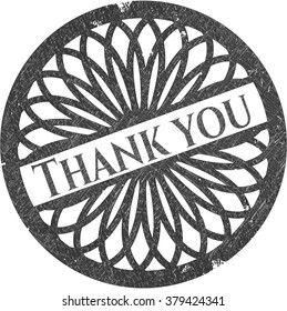 Thank you pencil strokes emblem