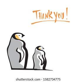 Thank you! - perfect lettering with the penguins for any occasions and events to show gratitude