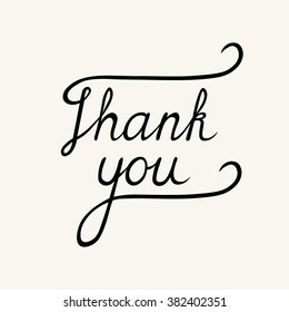 Thank You Phrase Hand Drawn Italic Stock Vector (Royalty Free ...