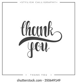 Thank you. The phrase handmade. Stylish, modern elite calligraphy.  Quote  swirls. Search for the design of brochures, posters, banners,  World Day 