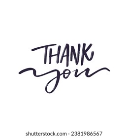 Thank You phrase. Handwritten calligraphy lettering text. Message dialog vector art isolated on white background.