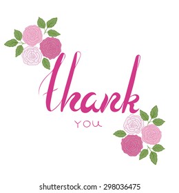 Thank You Phrase Pink Flowers Vector Stock Vector (Royalty Free ...