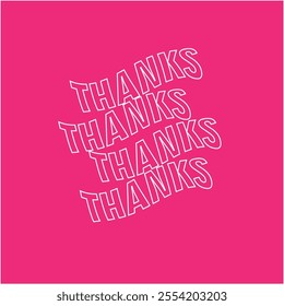 thank you in pink backround with wave letter