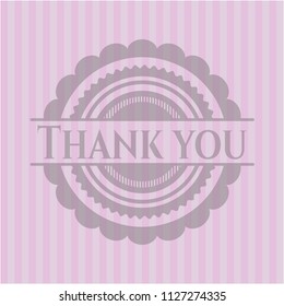 Thank you pink emblem