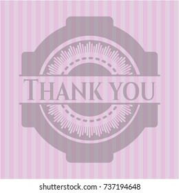Thank you pink emblem. Retro