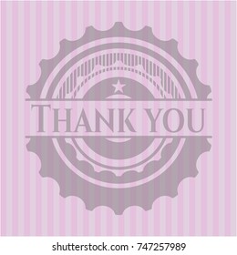 Thank you pink emblem. Retro