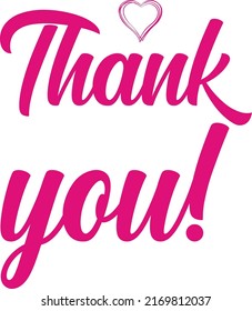 Thank You Pink Heart Sign Stock Vector (Royalty Free) 2169812037 ...