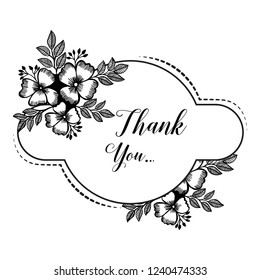 Thank You with Place for Your Text Floral Background Vector