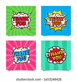 Thank You Pop art style collection