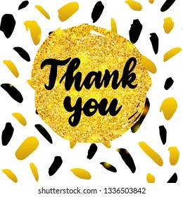 Thank You Postcard Design. Vector Illustration of Greeting Card with Lettering.
