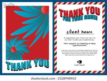 Thank You Postcard Type Design Template vector. Thank you for your order card design.