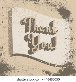 Thank you poster, vector grunge illustration