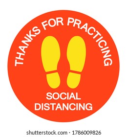 Thank You For Practicing Social Distancing Symbol, Vector  Illustration, Isolated On White Background Label. EPS10