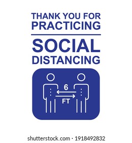 Thank you for practicing Social Distancing  poster banner design template