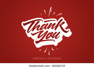 Thank you premium hand lettering vector illustration