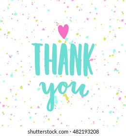 Thank you print. Vector lettering. 
