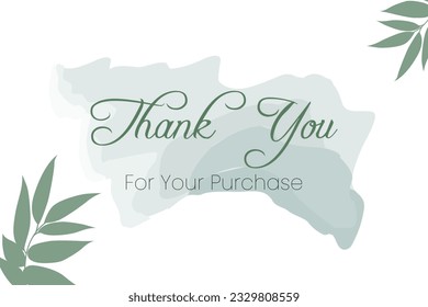 Thank you for purchase compliment card with white background and text spice. illustration vector.