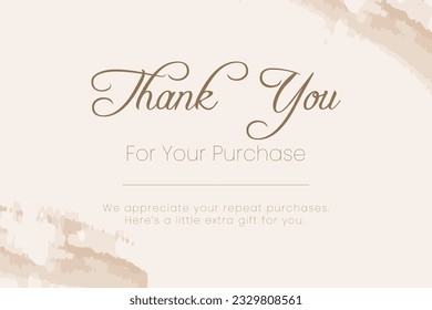 Thank you for purchase compliment card with white background and text spice. illustration vector.