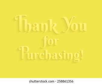 Thank you for purchasing text with shadow isolated on yellow