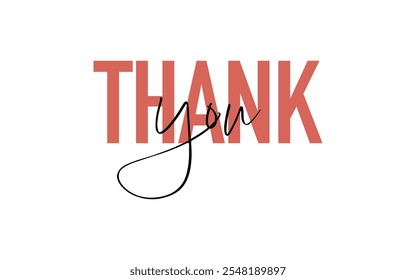 Thank You quote card. Modern, simple, minimal typographic design. Isolated on white background