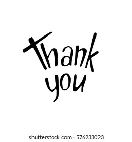 Thank you quote. Hand drawn illustration.
