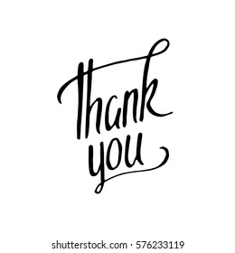 Thank you quote. Hand drawn illustration.