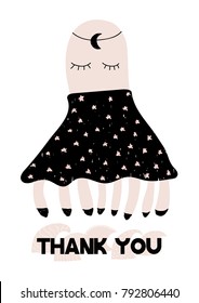Thank you quote. Inspirational hand written illustration. Vector illustration