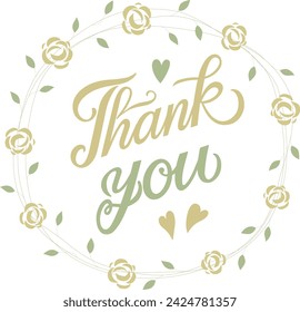 Thank You  - quote lettering. Calligraphy inspiration graphic design typography element. Hand written postcard. Cute simple vector sign style. Textile print