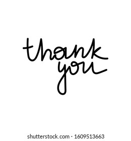 Thank you quote lettering. Vector illustration.