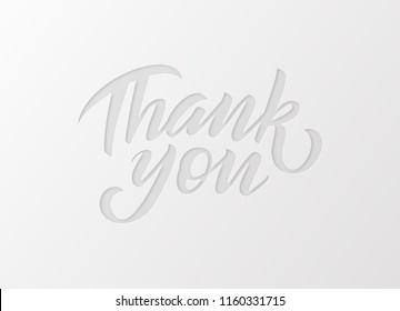 Thank you quote text in modern paper style for your internet shop page or greeting card. Vector eps10.