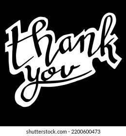 thank you, quotes doodle vector