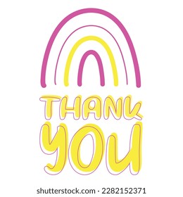 Vielen Dank für Ihre Regenbogengrafik, Vektorgrafik perfekt für kreative Projekte oder kleine Unternehmen