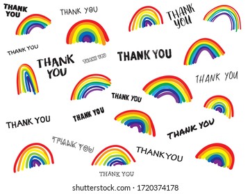 Thank you rainbow seamless pattern
