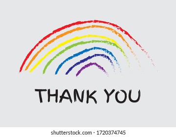 Thank you rainbow vector image