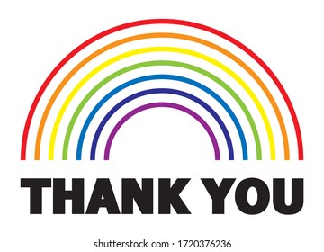 Thank you rainbow vector image