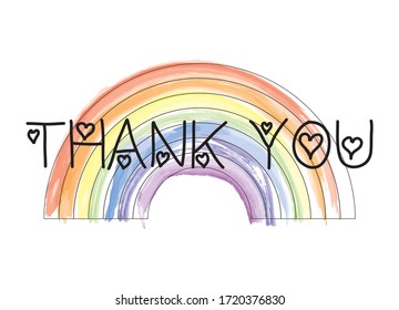 Thank you rainbow vector image