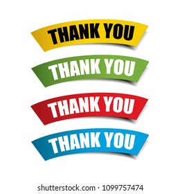 Thank you Realistic,Sticker and Tag set -vector illustration