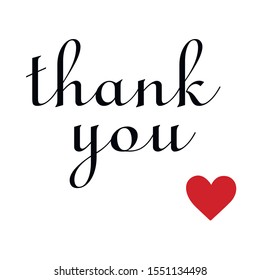 Thank You Red Heart Vector Illustration Stock Vector (Royalty Free ...