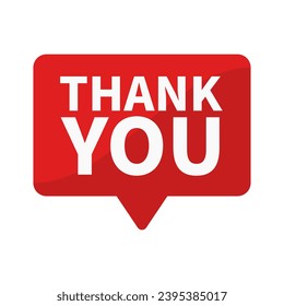 Thank You In Red Rectangle Shape For Congratulation Information Announcement 
