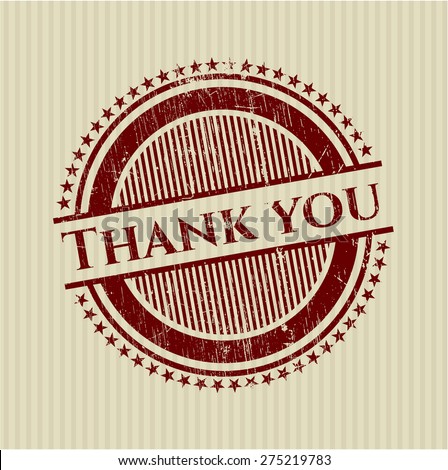 Thank You Rubber Stamp. Red Thank You Rubber Grunge Stamp Seal