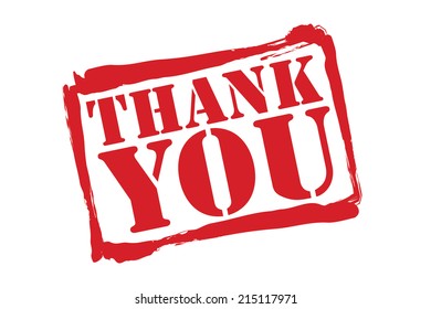 THANK YOU red rubber stamp vector over a white background.