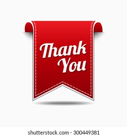 Thank You Red Vector Icon Design